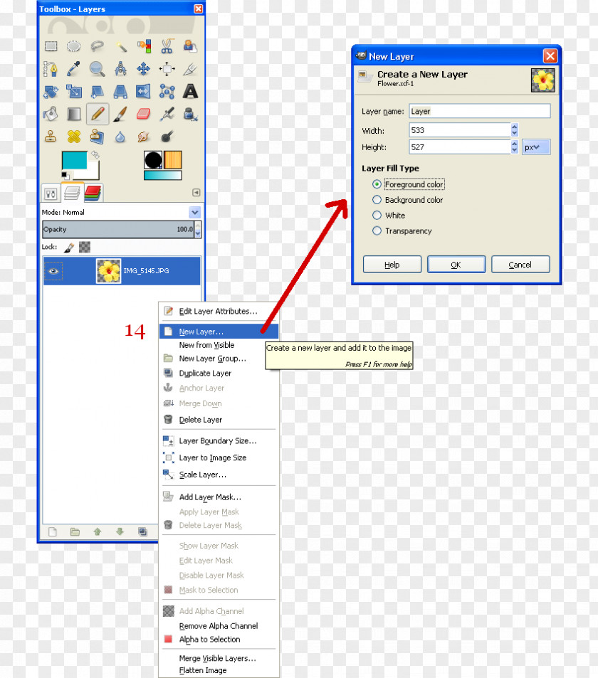 Irregular Arrangement Photo GIMP Computer Program Tutorial Screenshot Layers PNG