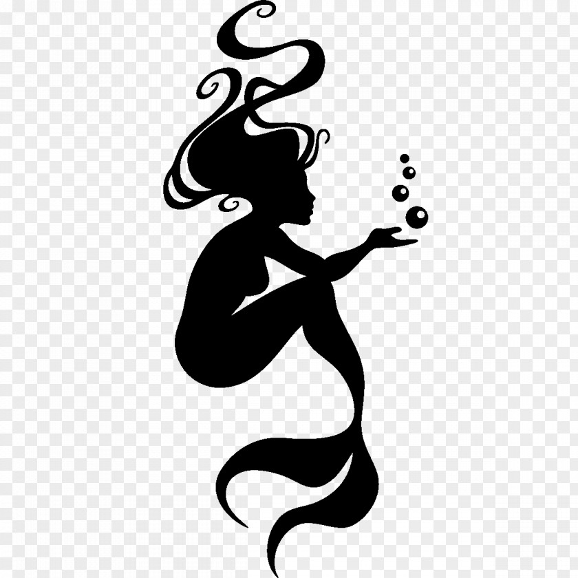 Mermaid The Little Ariel Wall Decal Tattoo PNG
