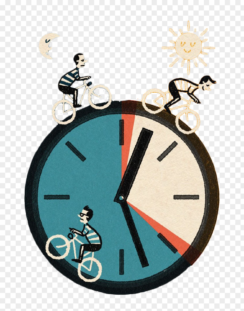 Cartoon Day And Night Clock Alarm Animation PNG
