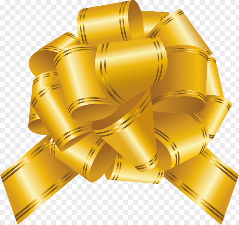 Gold Ribbons Ribbon Gift Knot Gratis PNG