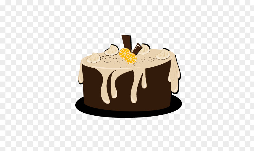 Vector Chocolate Orange Cake Birthday Torte Fruitcake PNG