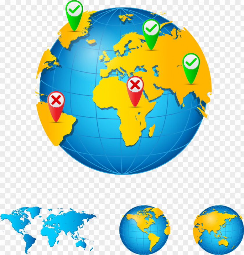 Vector Global Positioning Globe World Map Illustration PNG