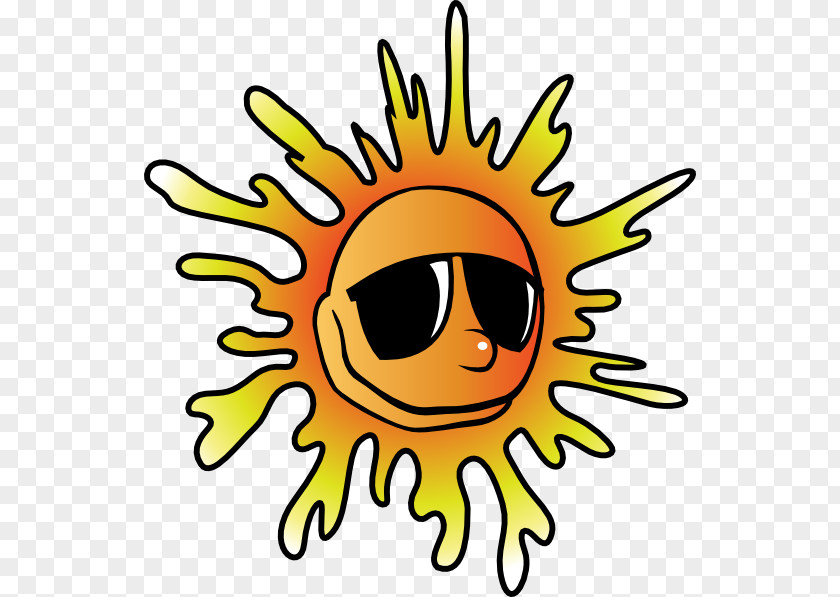 Sun With Glasses Summer Clip Art PNG