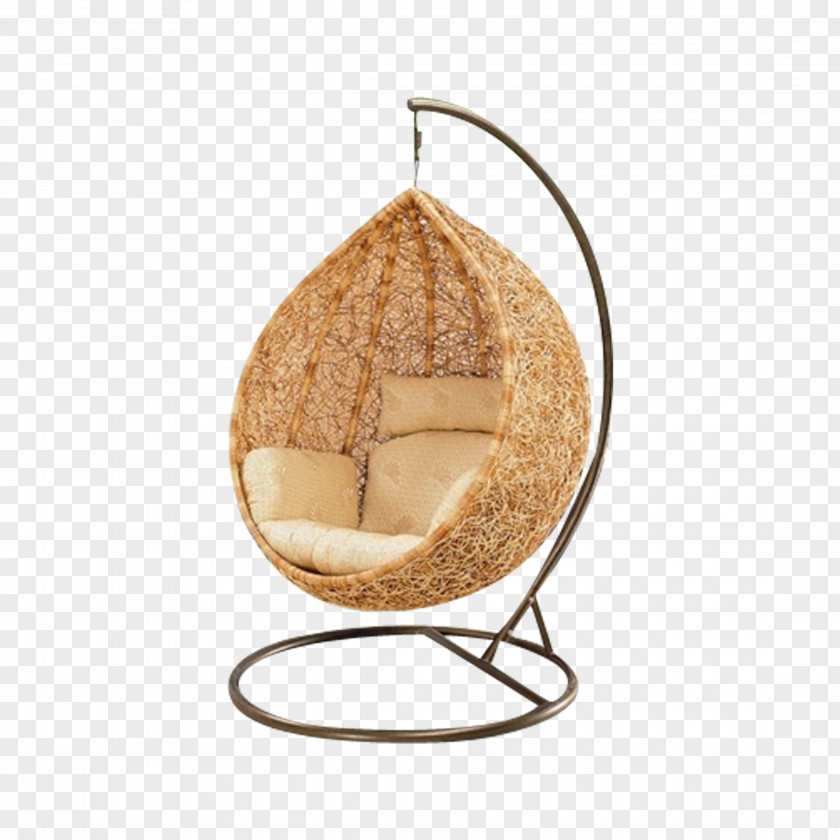 Bamboo And Rattan Hanging Chair Calameae Basket PNG