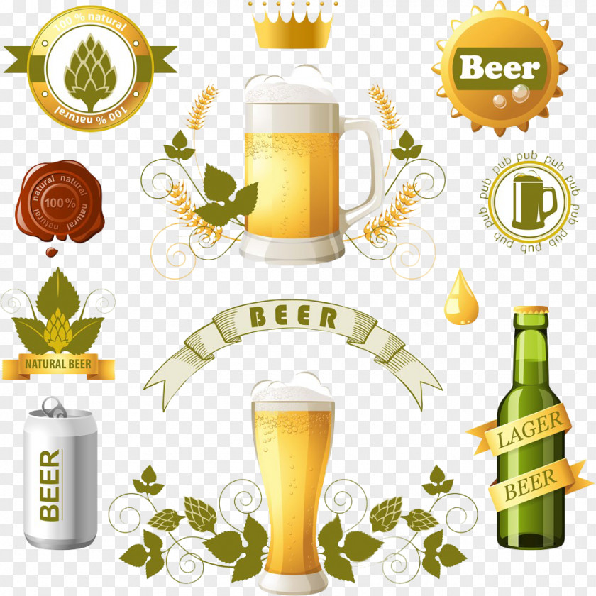 Surrounded By Leafy Beer Bottle Brewery PNG