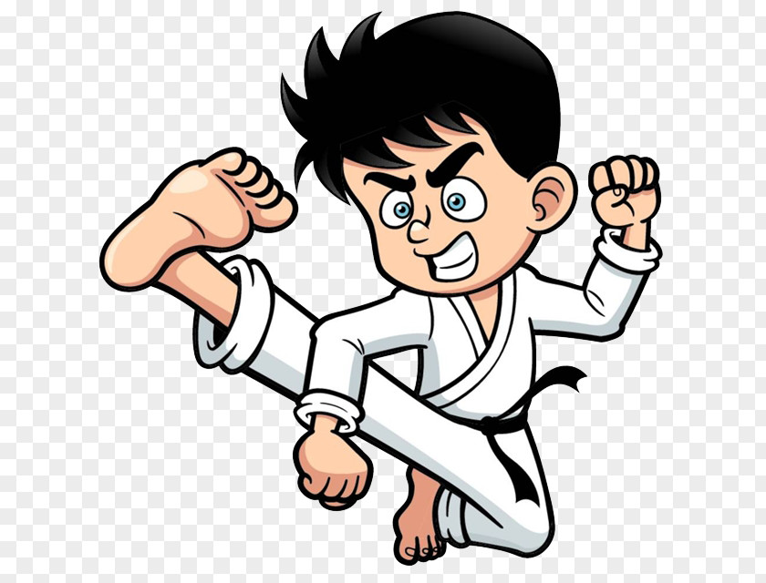 Taekwondo Man Kick Cartoon Karate Clip Art PNG