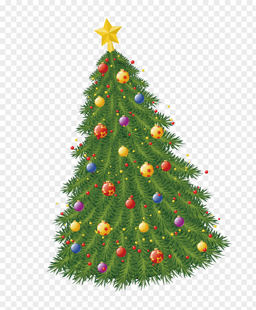 Beautiful Christmas Tree Santa Claus Ornament Clip Art PNG
