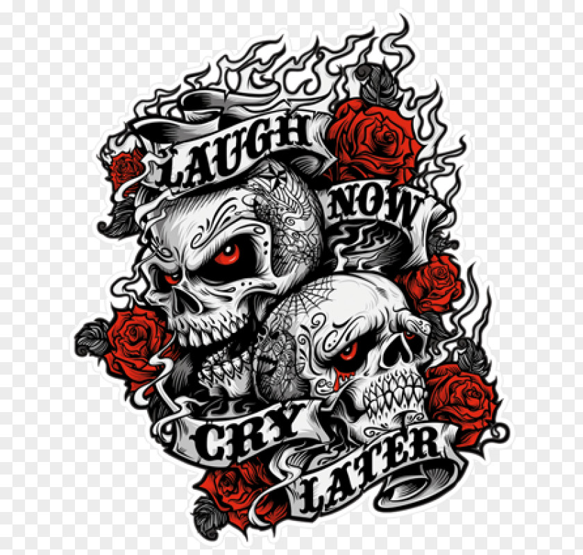 Brutal Tattoo Ritual Built On Pain Laugh Now, Cry Later Sticker T-shirt Laughter PNG