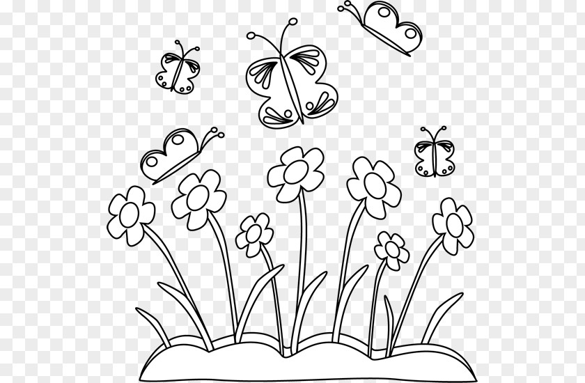 Flowers Black And White Clipart Clip Art PNG