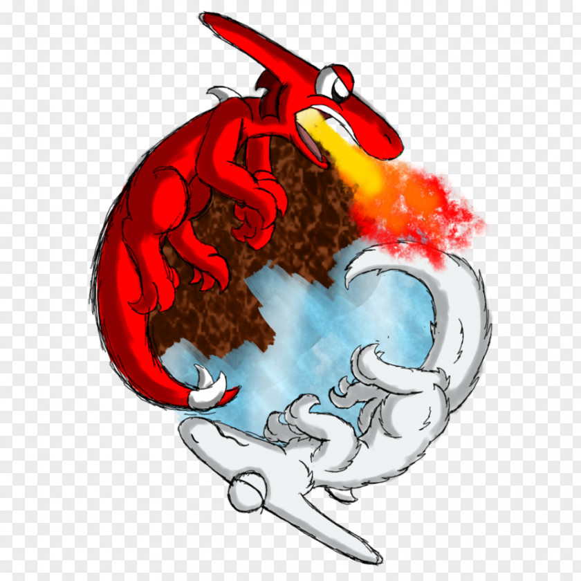 Ice And Fire Cartoon Dragon Clip Art PNG