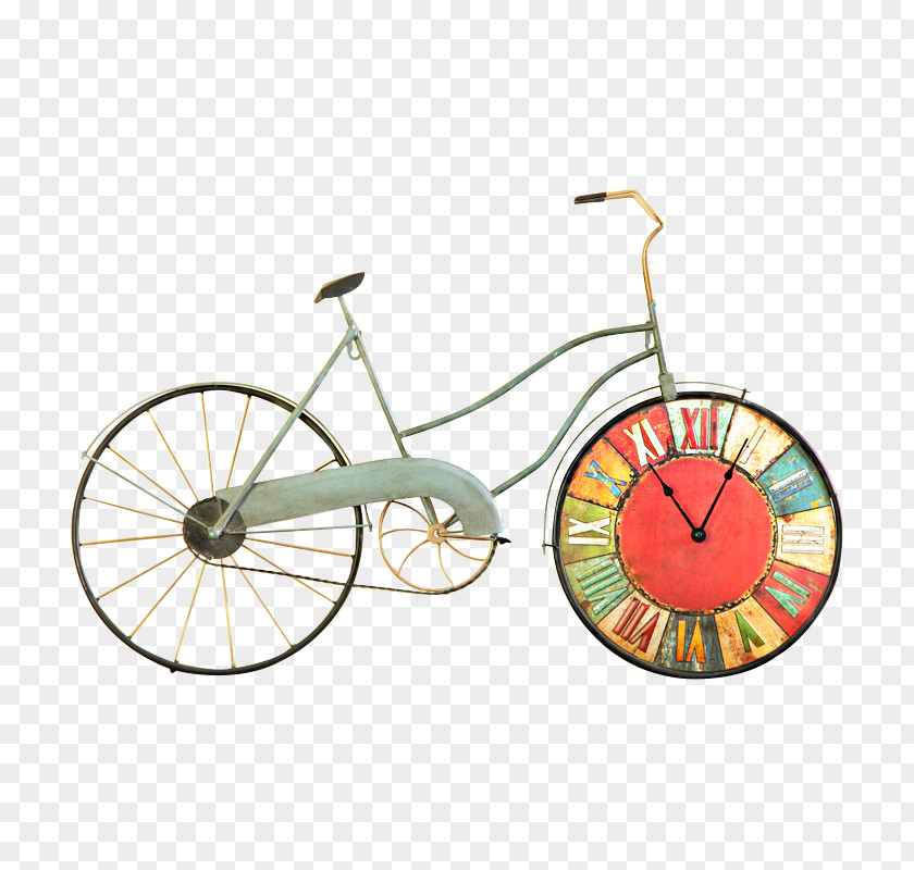 Pastoral Iron Bicycle Wall Decal Clock Living Room PNG
