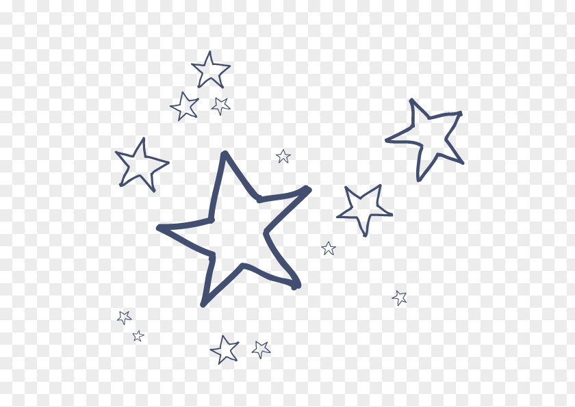 Vector Cartoon Hand-drawn Line Stars PNG