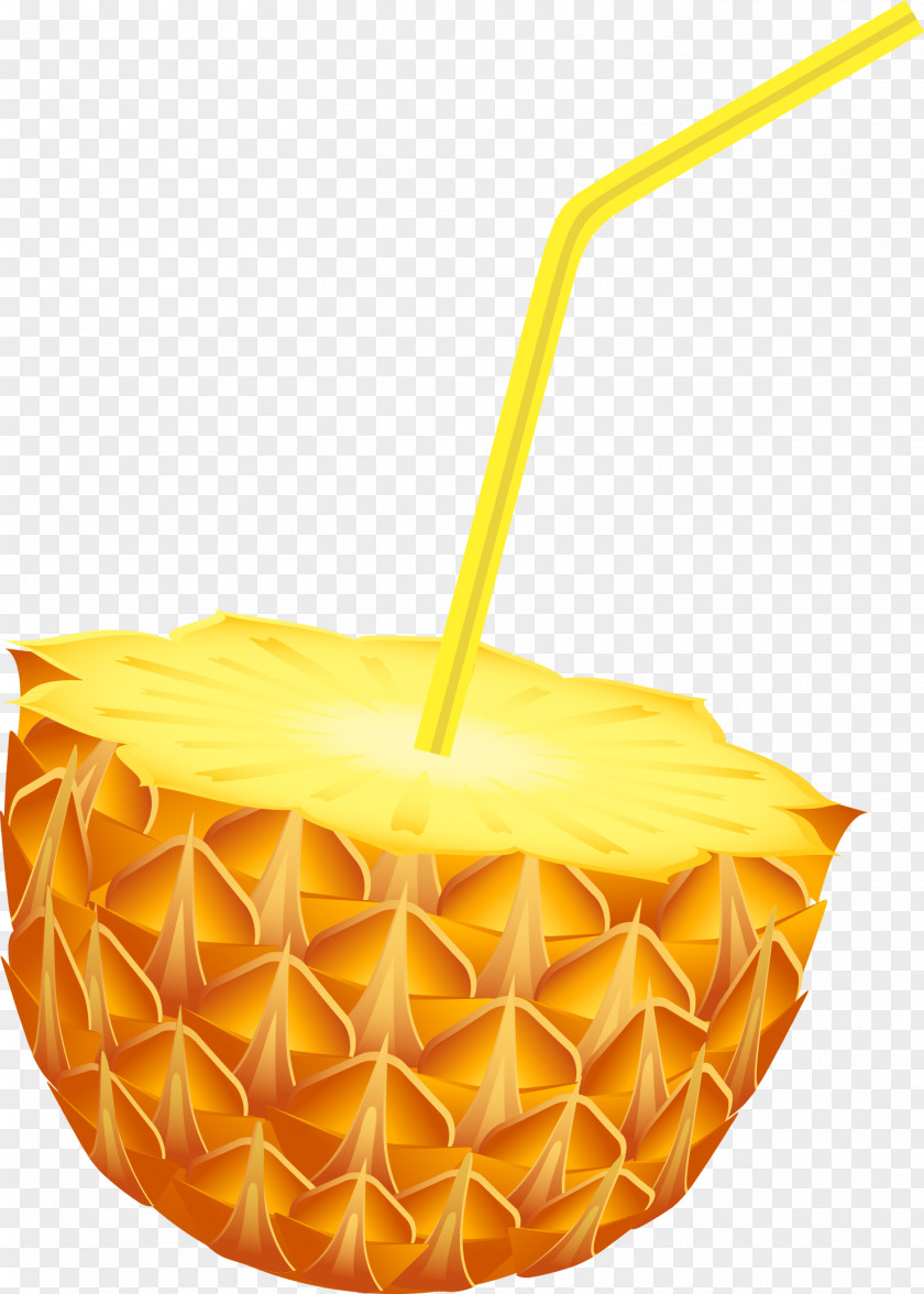 Vector Hand-painted Juice Pineapple PNG