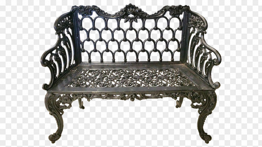 Patio Bench Cast Iron Wrought Garden Furniture PNG