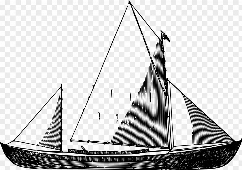 Sail Brigantine Boat Drawing Sloop PNG