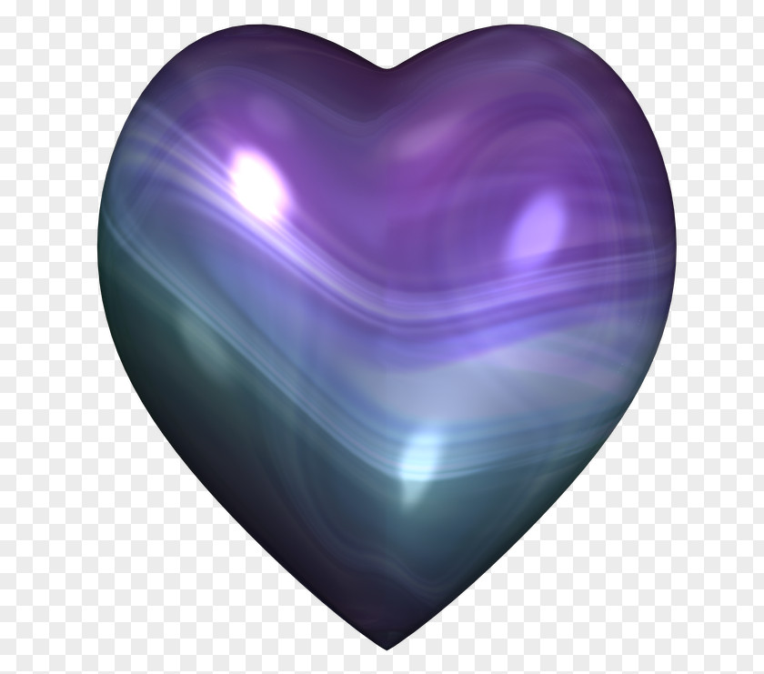 Glass Heart Purple Violet Cobalt Blue PNG