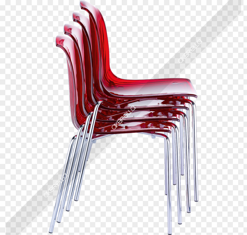 Chair Adirondack Plastic Polycarbonate Red PNG