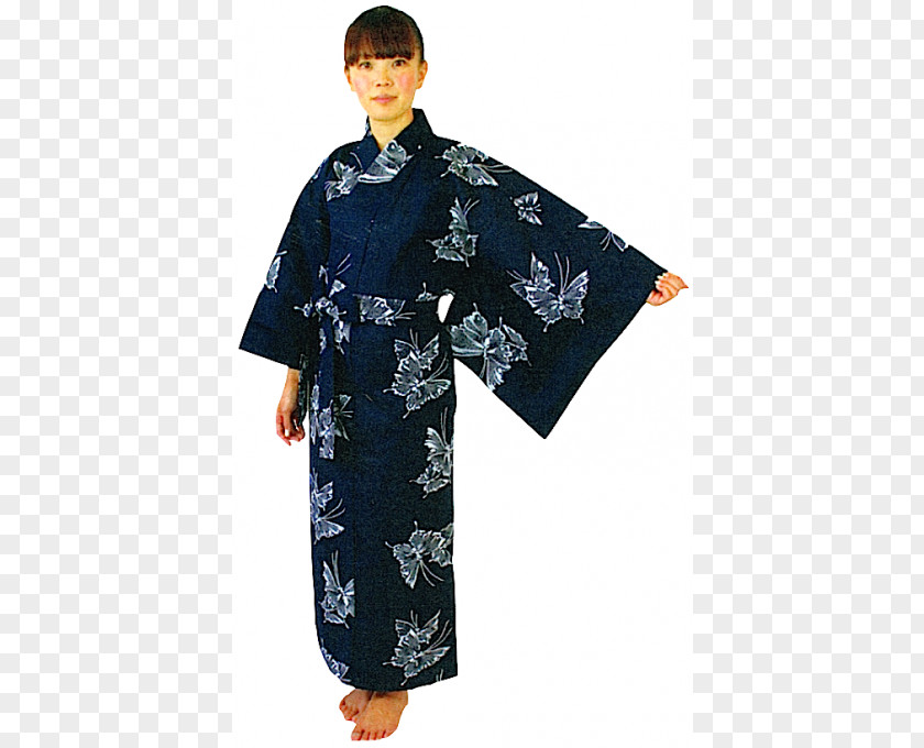Chou Kimono Japan Yukata Cherry Blossom Blue PNG