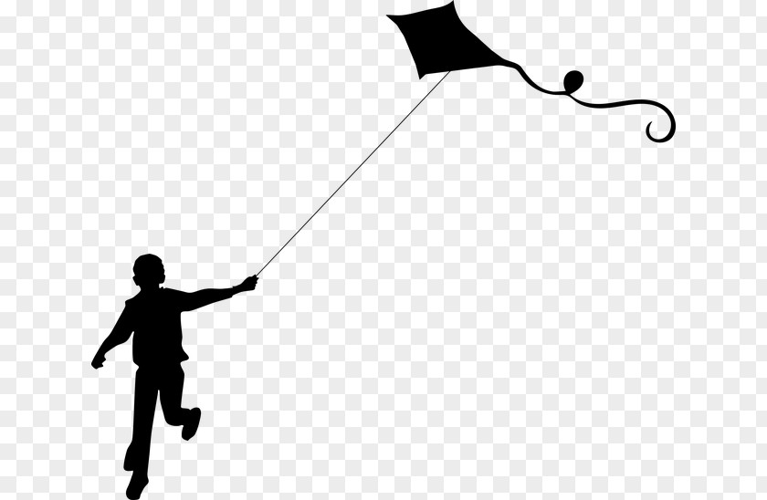 Child Kite Silhouette Clip Art PNG
