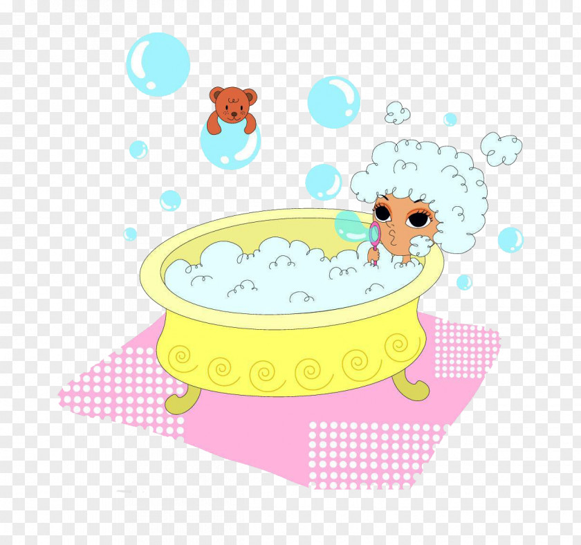 Cute Baby Bath Pictures Paper Yellow Clip Art PNG