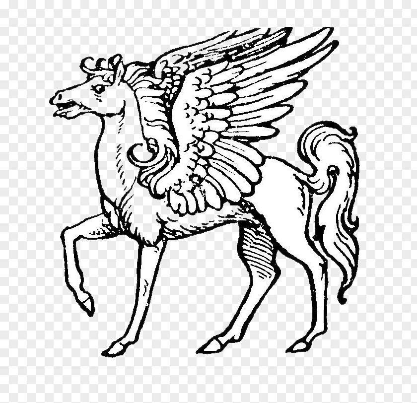 Pegasus Heraldry Escutcheon Illustration PNG