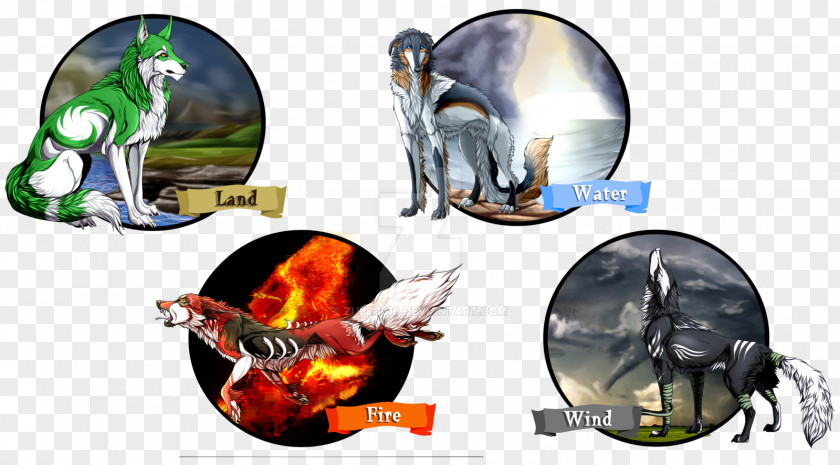 Water Classical Element Gray Wolf Earth Fire PNG
