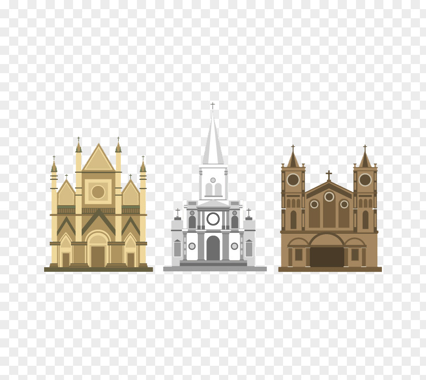 3 Cartoon Church Design Vector Material Architecture Download PNG