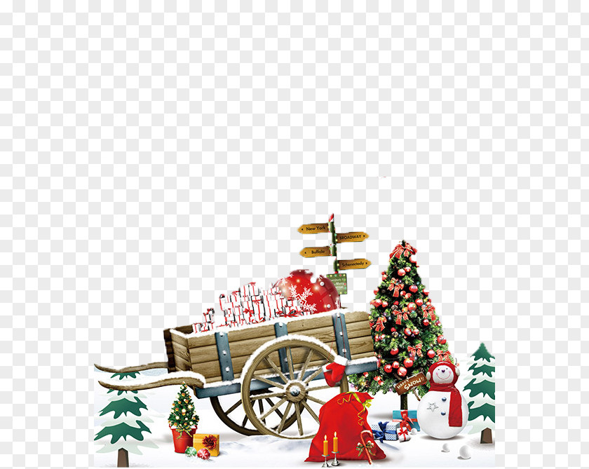 Christmas Material Trolleys Santa Claus Royal Message Card Wish PNG