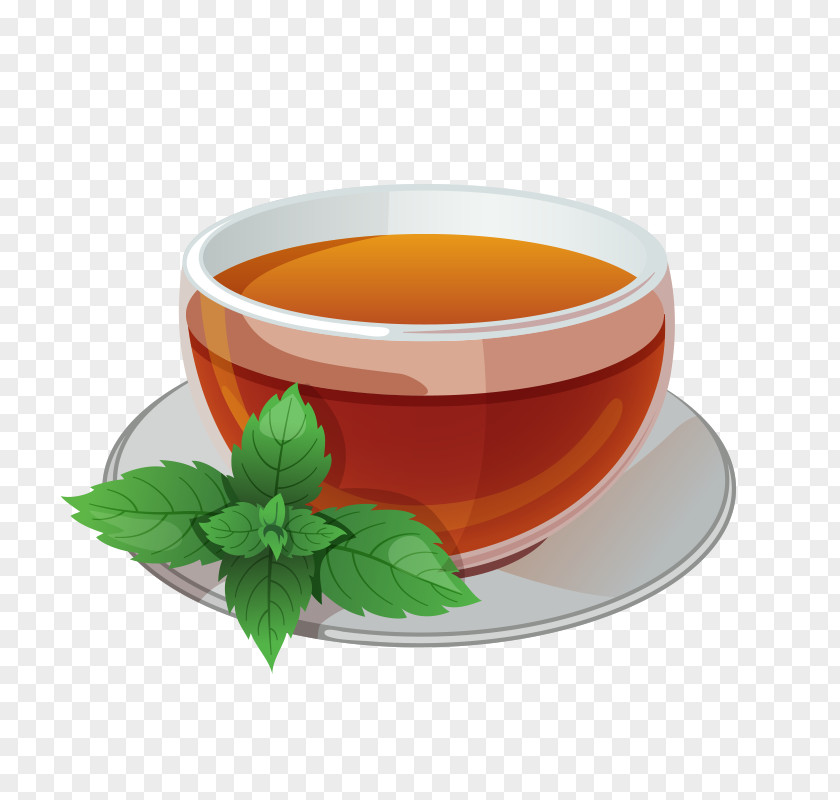 Cuppa Ginger Tea Teacup Green PNG