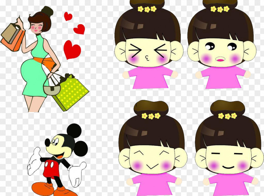 Fashion Women Cartoon Cuteness Illustration PNG