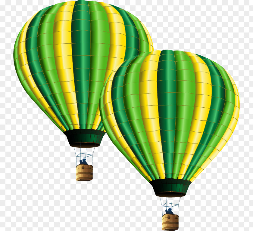 Hot Air Balloon Vector Material Lovely Green Computer File PNG