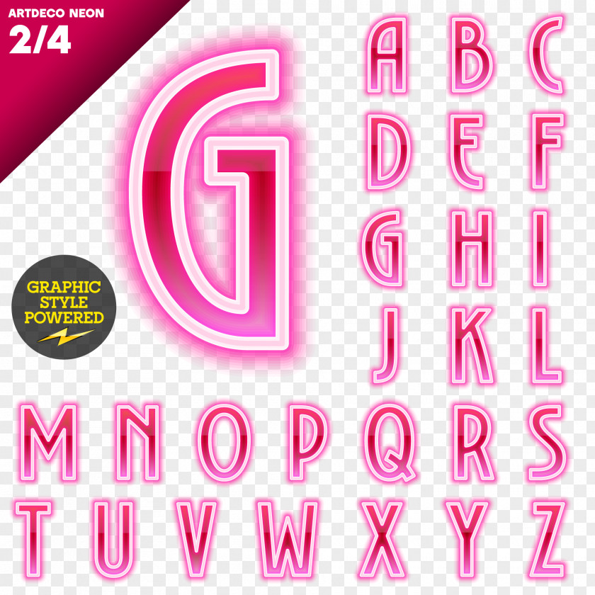 Pink Neon Word Letter English Alphabet Font PNG
