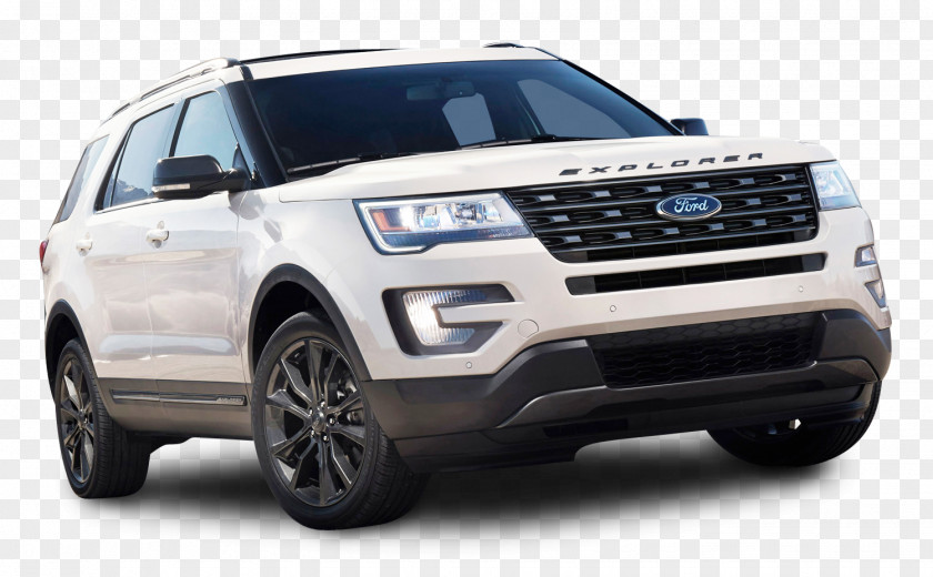 White Ford Explorer SUV Car 2017 XLT Sport Utility Vehicle PNG