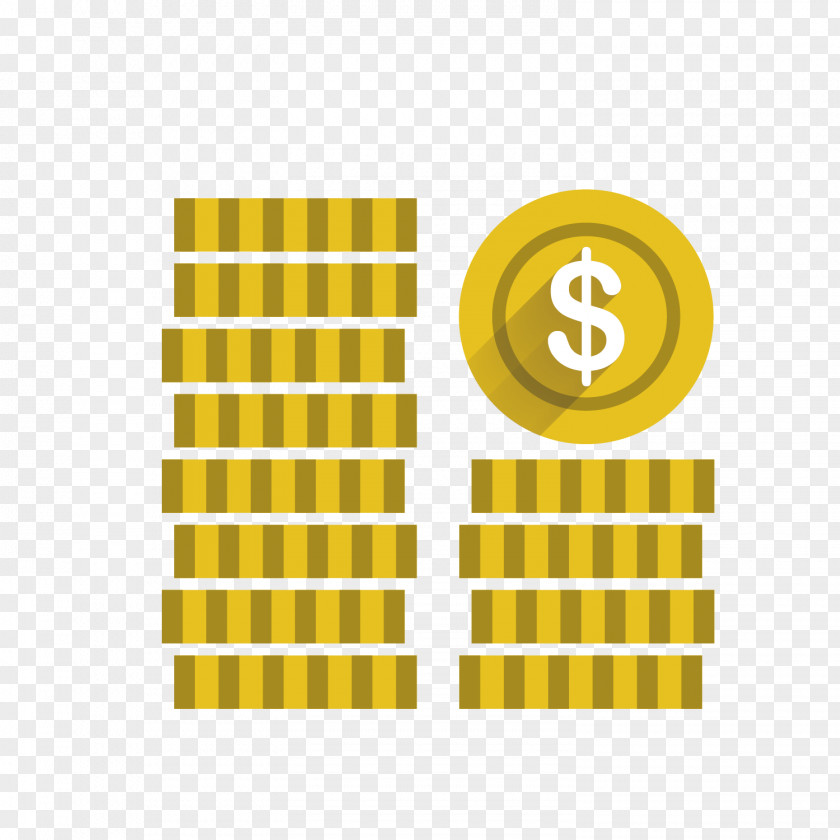 Vector Gold Coin Dollar Sign Symbol PNG