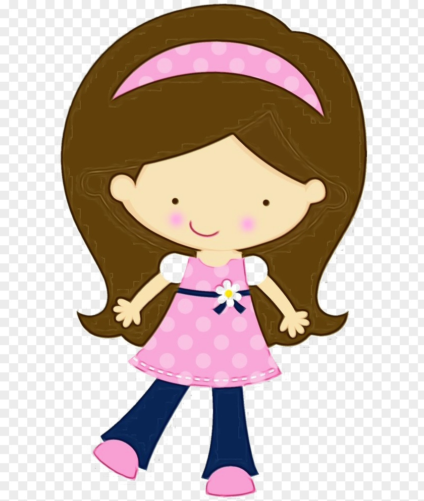 Animation Fictional Character Cartoon Pink Clip Art Cheek Brown Hair PNG