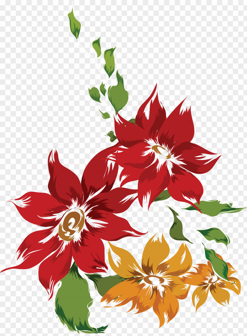 Flowers Vector Cut Red Clip Art PNG