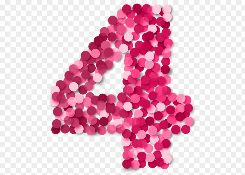 Pink Bubble Number 4 Paper Euclidean Vector Fototapet Confetti PNG