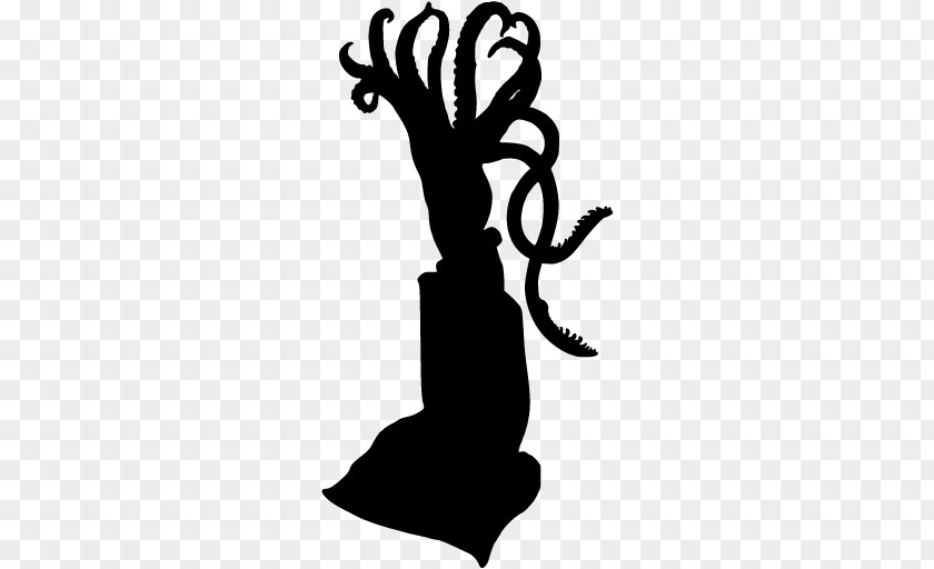 Silhouette Squid Drawing Clip Art PNG