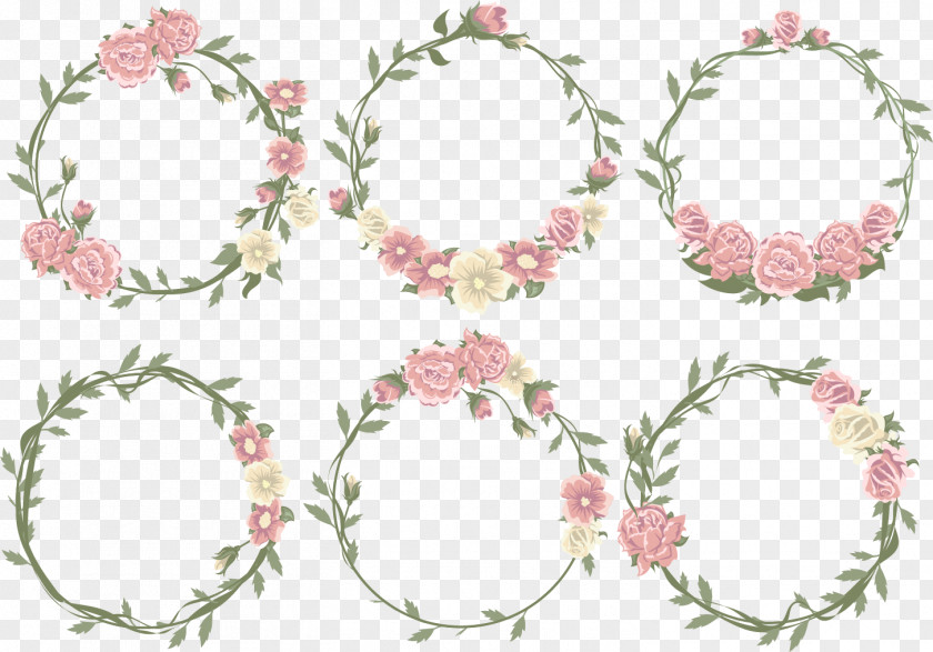 Decorative Garland Of Roses Beach Rose Pink Flower PNG