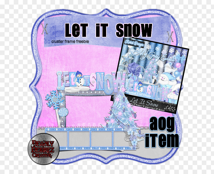 Let It Snow Pink M Font PNG
