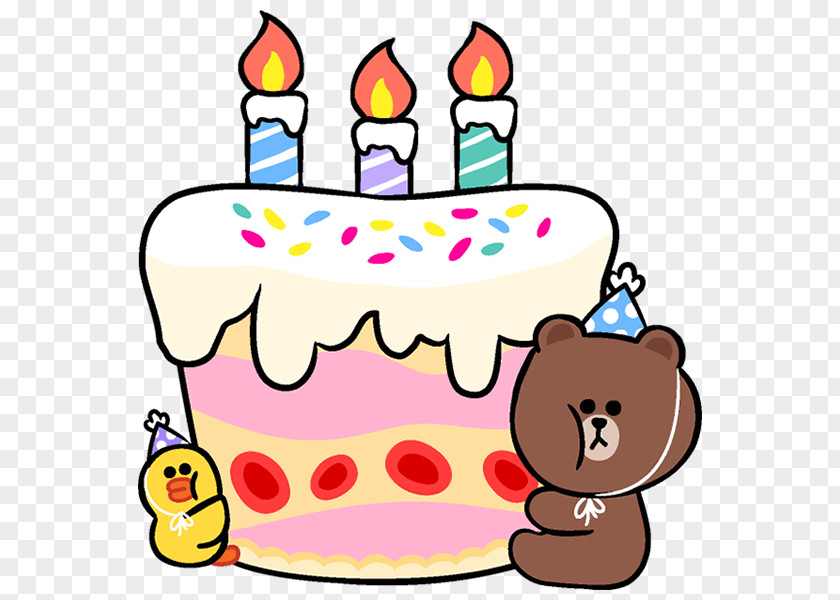 Birthday Cake Line Friends Party Clip Art PNG