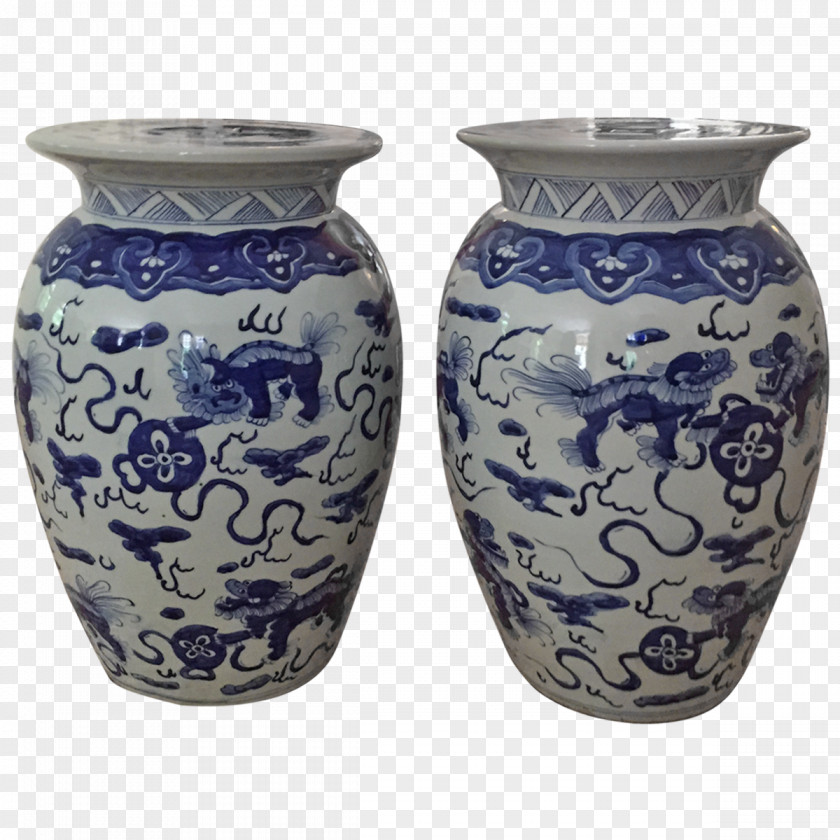 Blue And White Porcelain Vase Ceramic Pottery Urn PNG