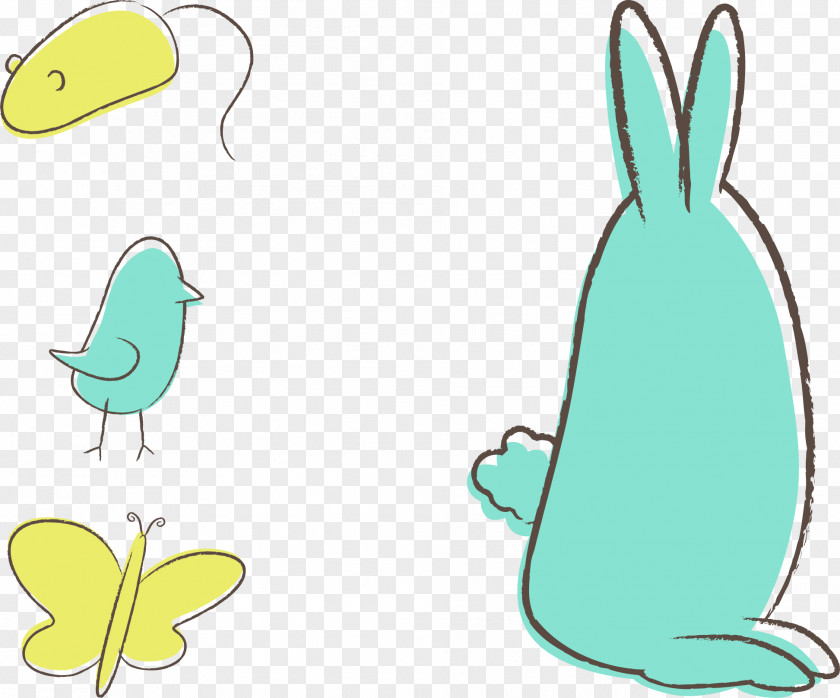 Stick Figure Rabbit Rat Bird Butterfly Vector Euclidean Icon PNG