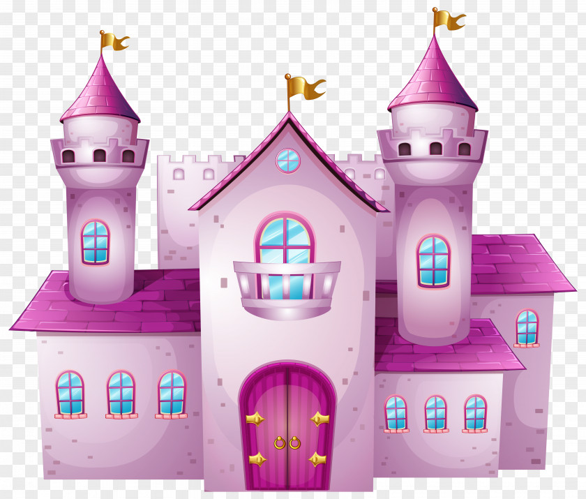 Pink Castle Clip Art Image PNG