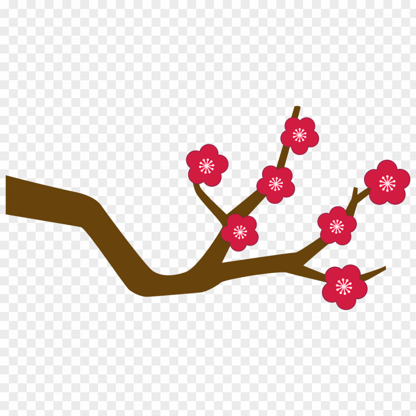 Plum Branch Winter Flower PNG