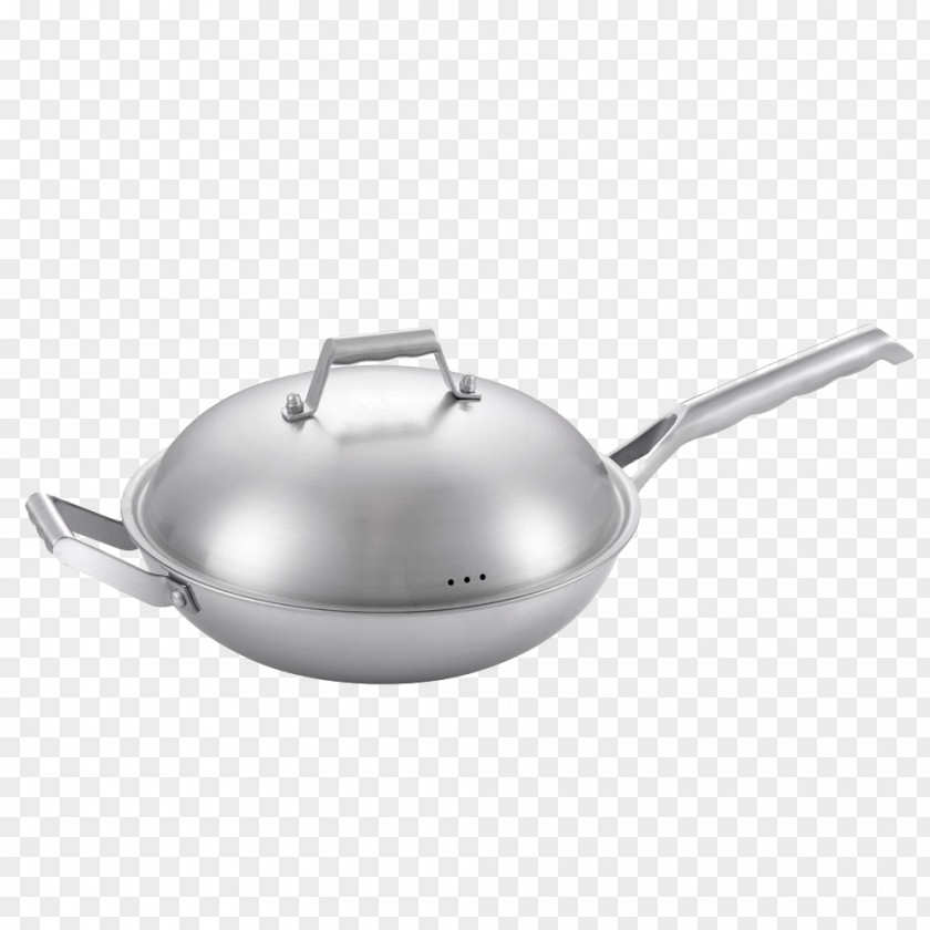 Wok Kitchen Cookware And Bakeware Frying Pan Non-stick Surface Stainless Steel PNG