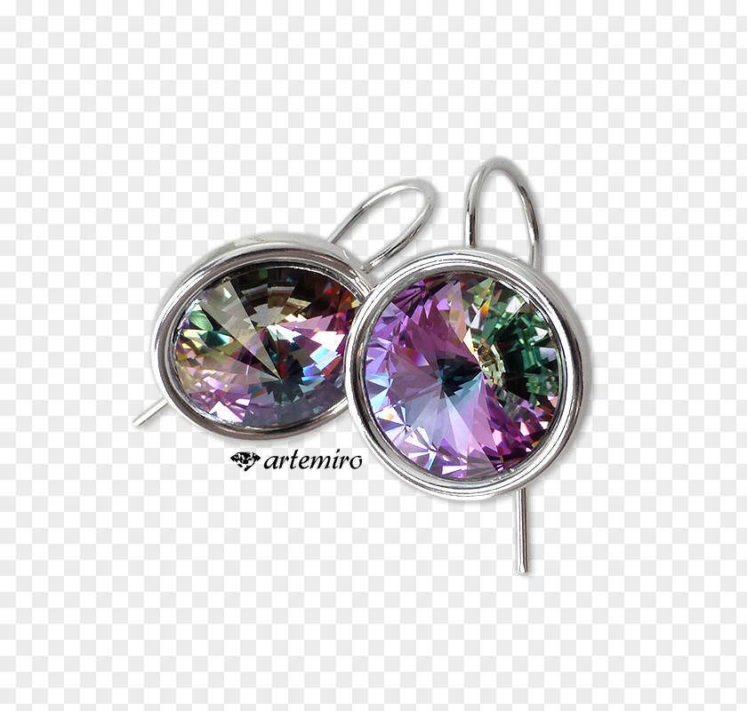 Light Trails Amethyst Earring Body Jewellery Silver PNG