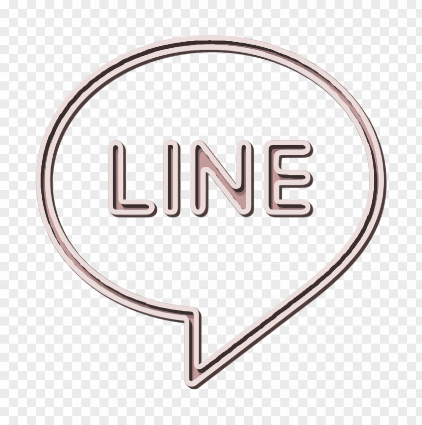 Line Icon Social Media Logo Elements PNG
