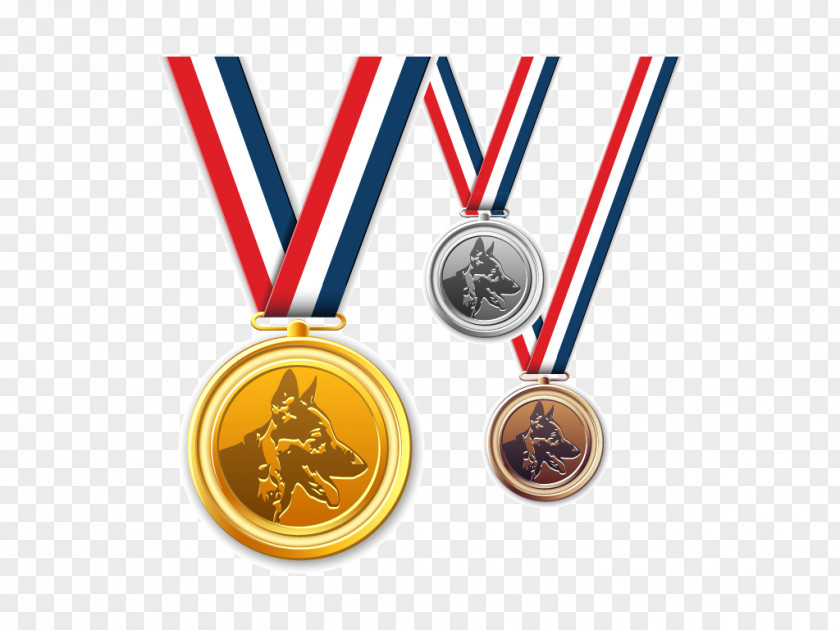 Gold, Silver Medals Vector Dogs Gold Medal Badge PNG