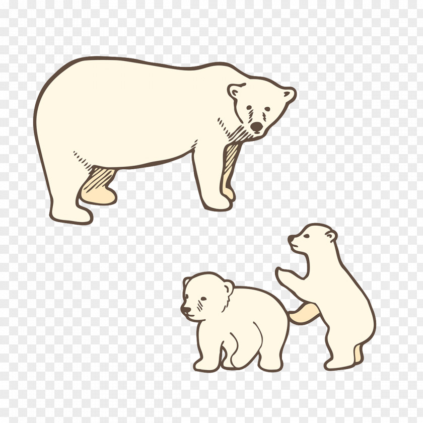 Polar Bear Pattern Baby Dog Brown PNG